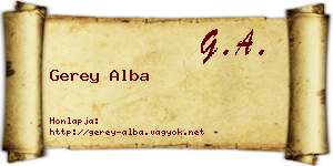 Gerey Alba névjegykártya